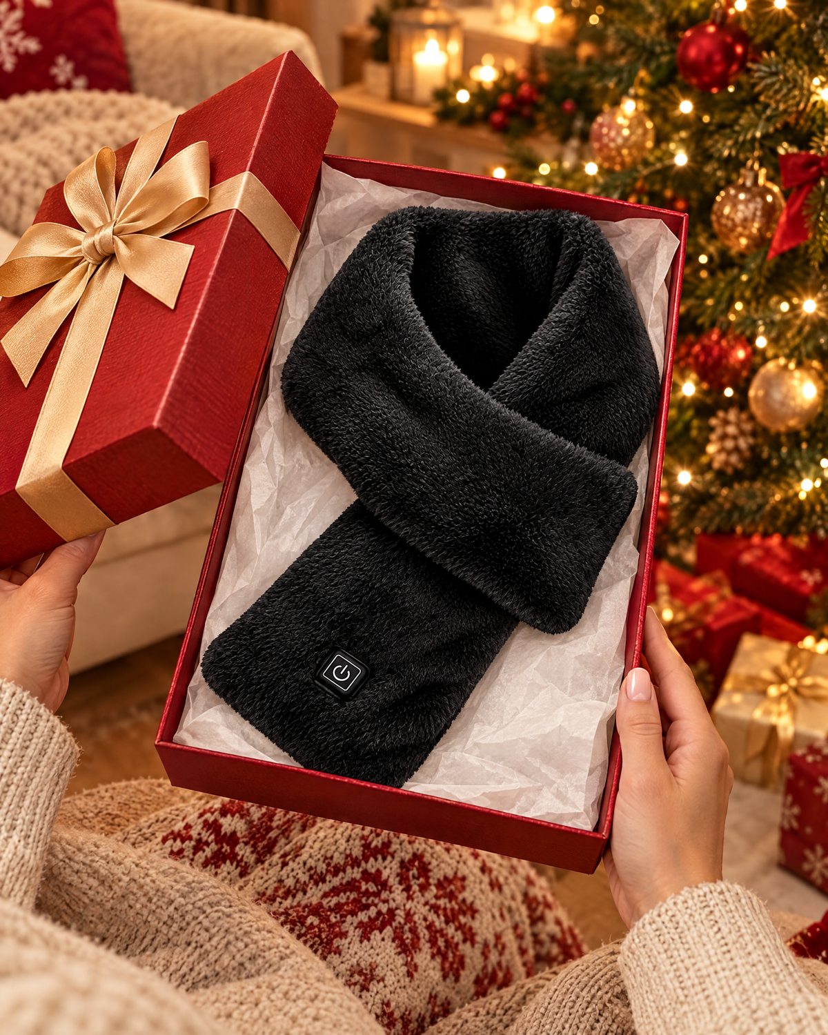 Écharpe chauffante en cadeau sous le sapin