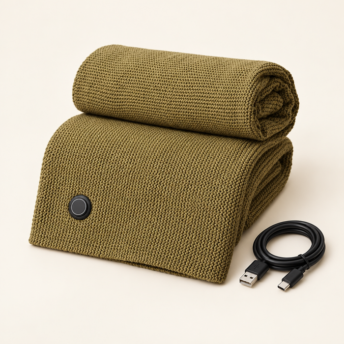 Plaid chauffant USB en maille