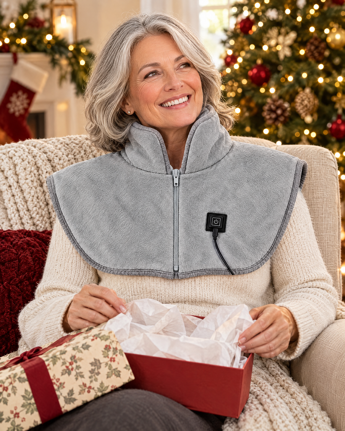 Châle chauffant offert à Noël